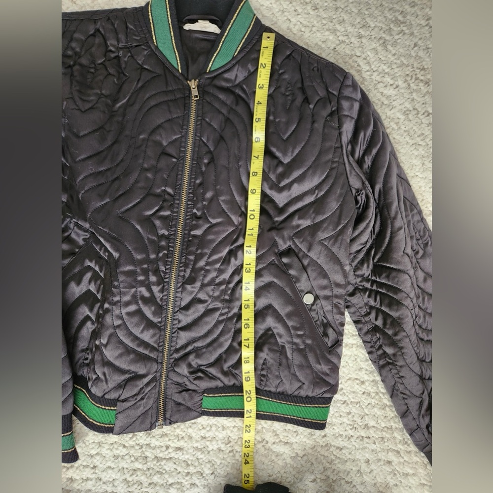 Black satin bomber jacket